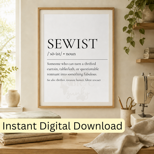 Thrifty Sewist Definition Print | Printable Sewing Room Wall Art