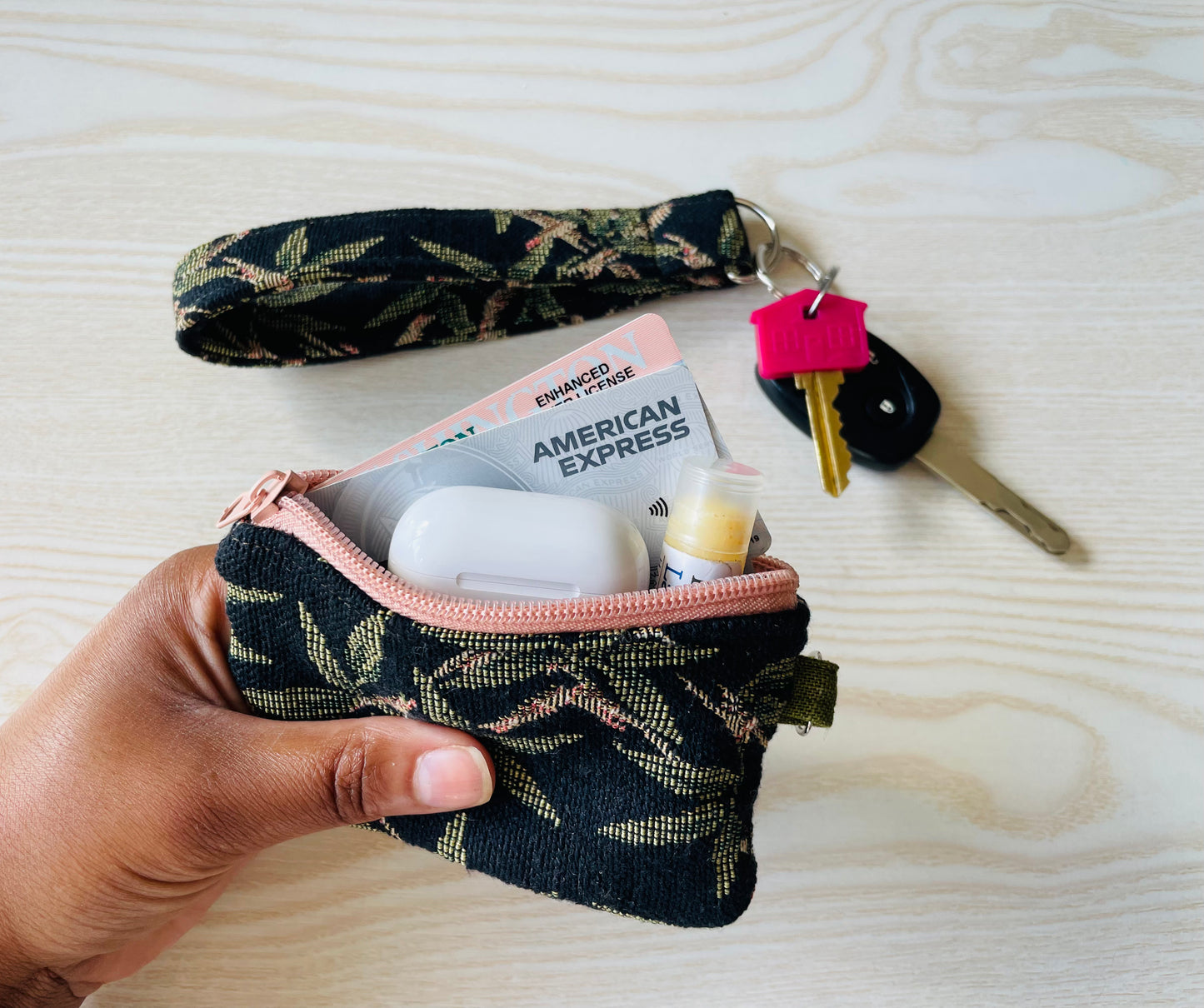 Midnight Bamboo No. 4 — Mini Wallet & Wristlet Set