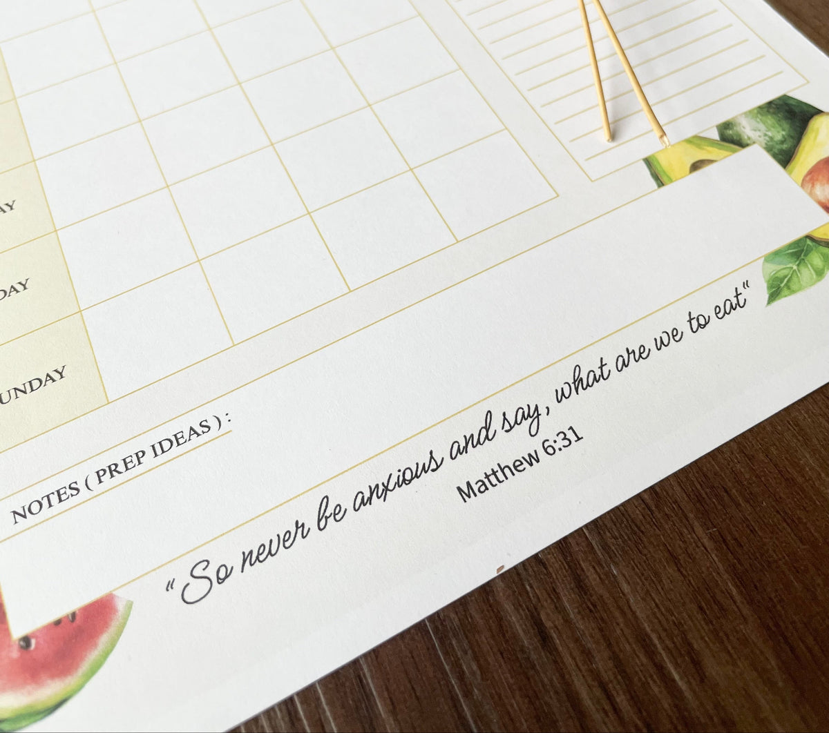 Never Be Anxious Meal Planner