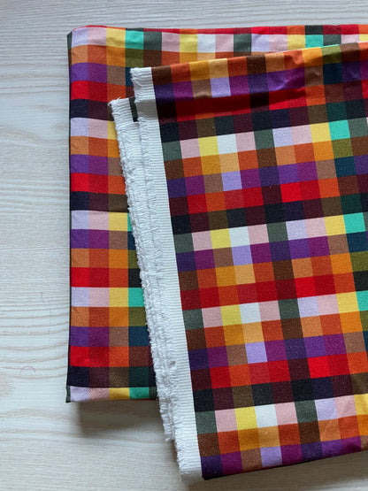 Colorful Plaid Cotton Canvas