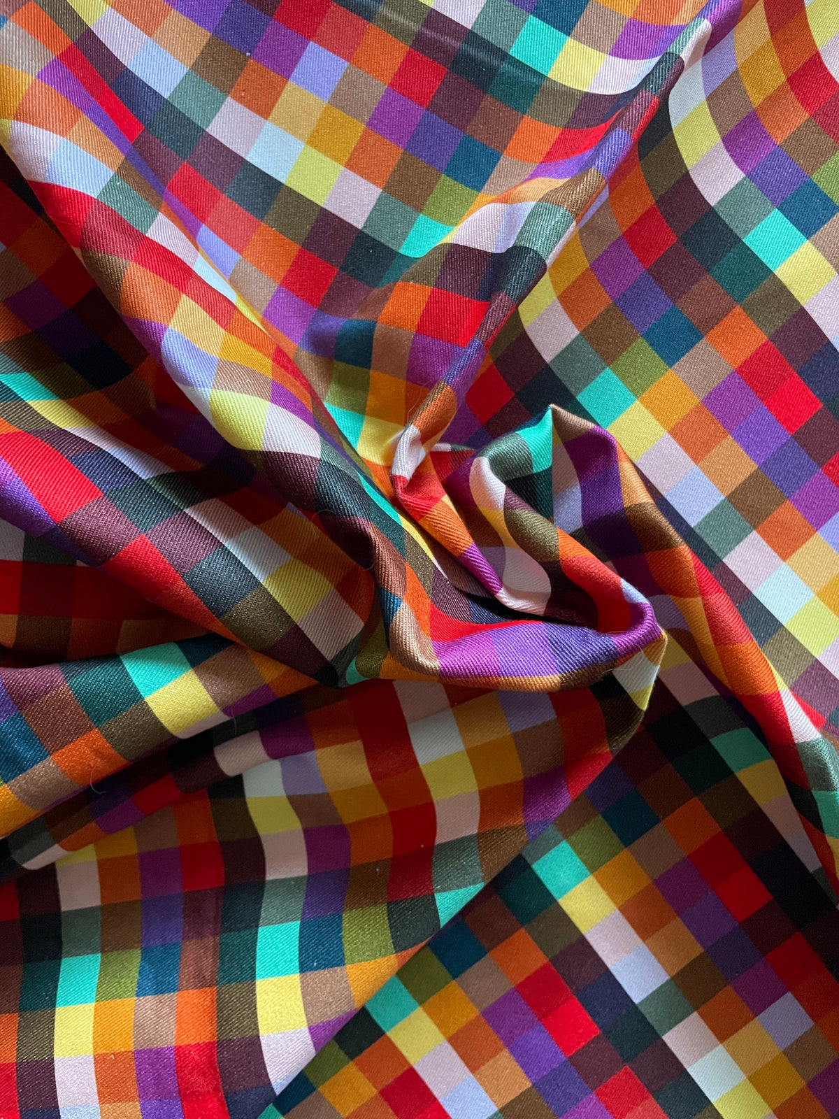 Colorful Plaid Cotton Canvas