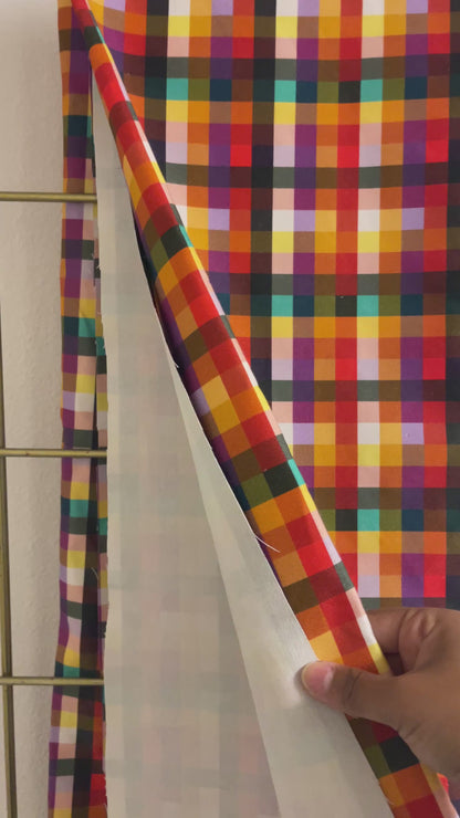 Colorful Plaid Cotton Canvas