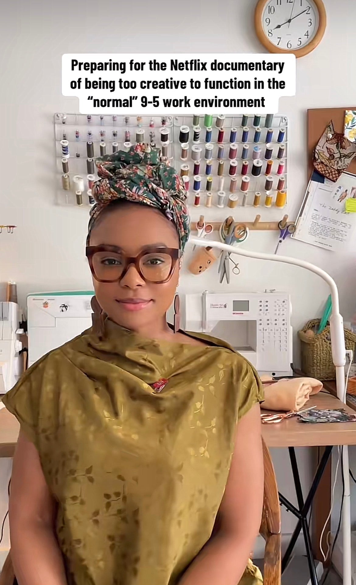 Load video: Tik Tok video from @paradise.core.co about preparing for a documentary interview speaking on being too creative to function in a normal 9 to 5 work environment.